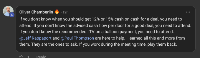 Oliver Chamberlin’s Skool post recommends Paul Thompson and Jeff Rappaport’s teaching on how to evaluate a deal.